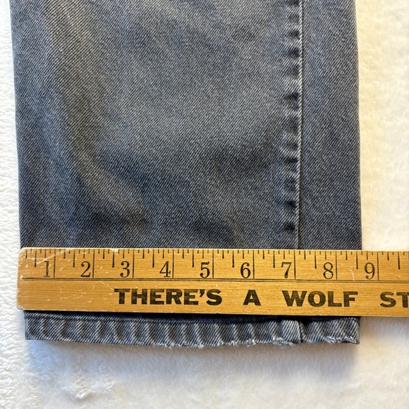 Vtg Levis Jeans Men Sz 36 x 30 Dark Gray 505 Regular Fit Straight Leg Distressed - Picture 6 of 16